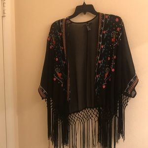 Boho sheer swim cover up blouse